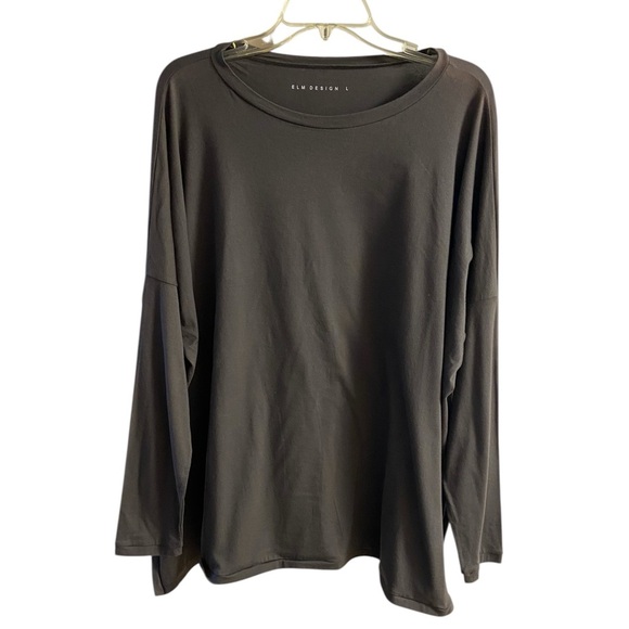 Elm Design greenish grey crewneck Jersey top oversized lagenlook Large NWT - Picture 2 of 9